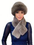 European And American Fashion Warm Mongolian Cap, Bucket Hat, Floppy Hat Set With Matching Faux Fur Neck Scarf Halloween