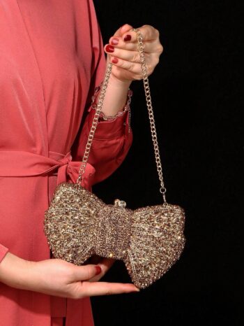 Miel New Arrival Handmade Diamond-Encrusted Bowknot Shaped Women's Evening Clutch