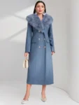 Modely Borg Collar Double Breasted Overcoats For Women’s