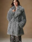 New Fashionable Women’s Belted Faux Fur Midi Coat